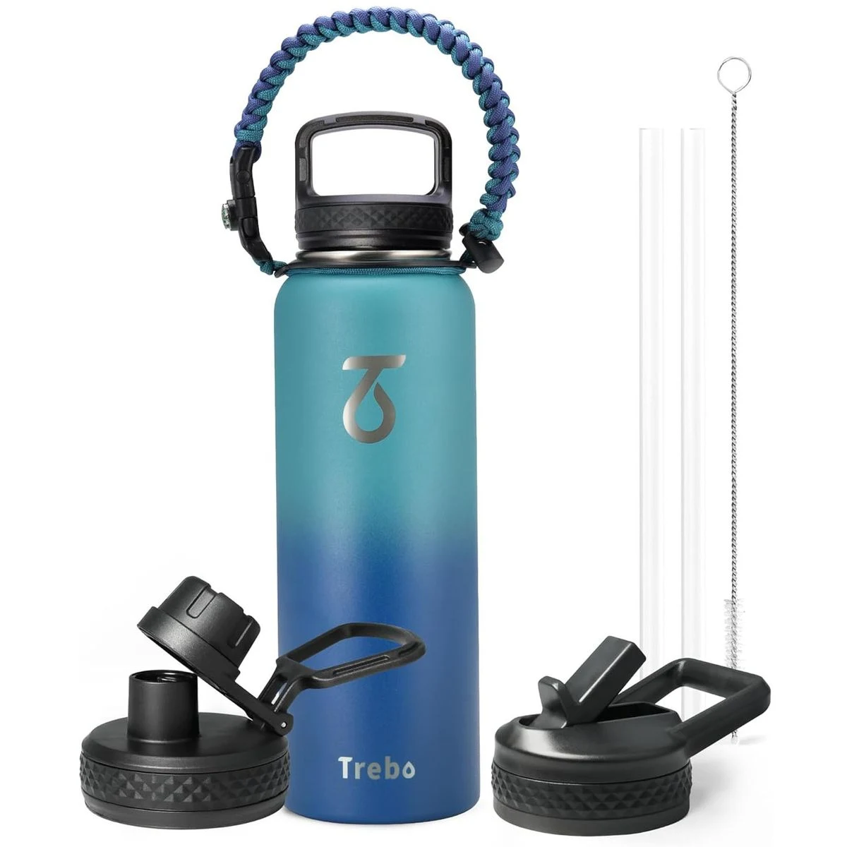 40oz Water Bottle Insulated with Lid and Straw,Double Wall Vacuum Stainless Steel Tumbler Sports 1