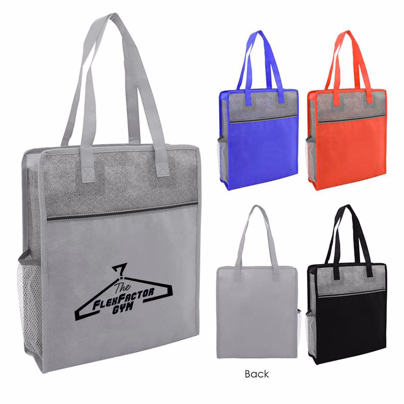Color Basics Heathered Non-Woven Tote Bag