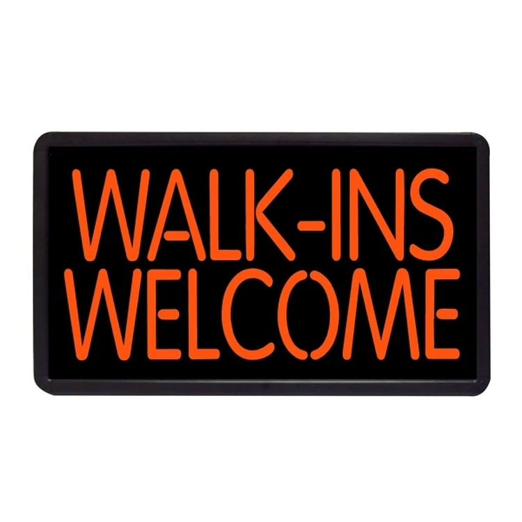 Walk-Ins Welcome 13" x 24" Simulated Neon Sign 1