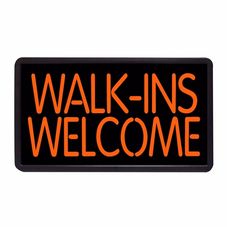 Walk-Ins Welcome 13" x 24" Simulated Neon Sign