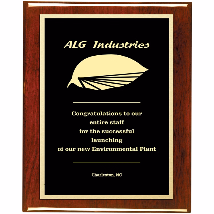 Double Plate Lasered Plaque-Piano Rosewood