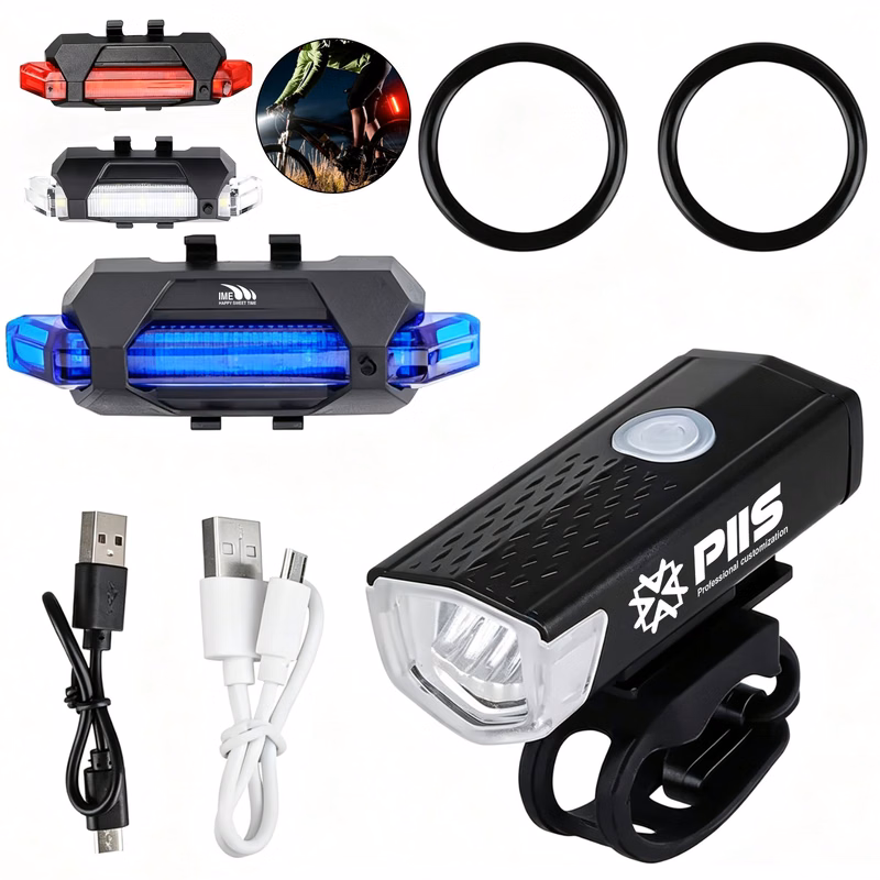 USB Rechargeable Bike Light Set