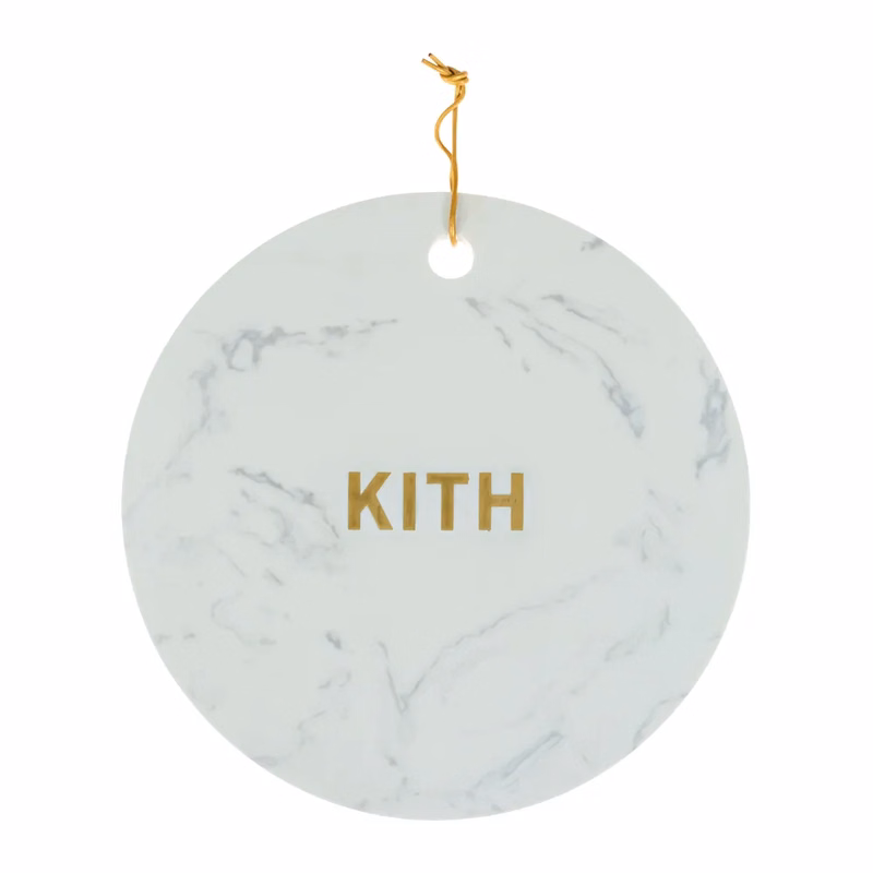 Round Marble Tray with Brass Inset Logo