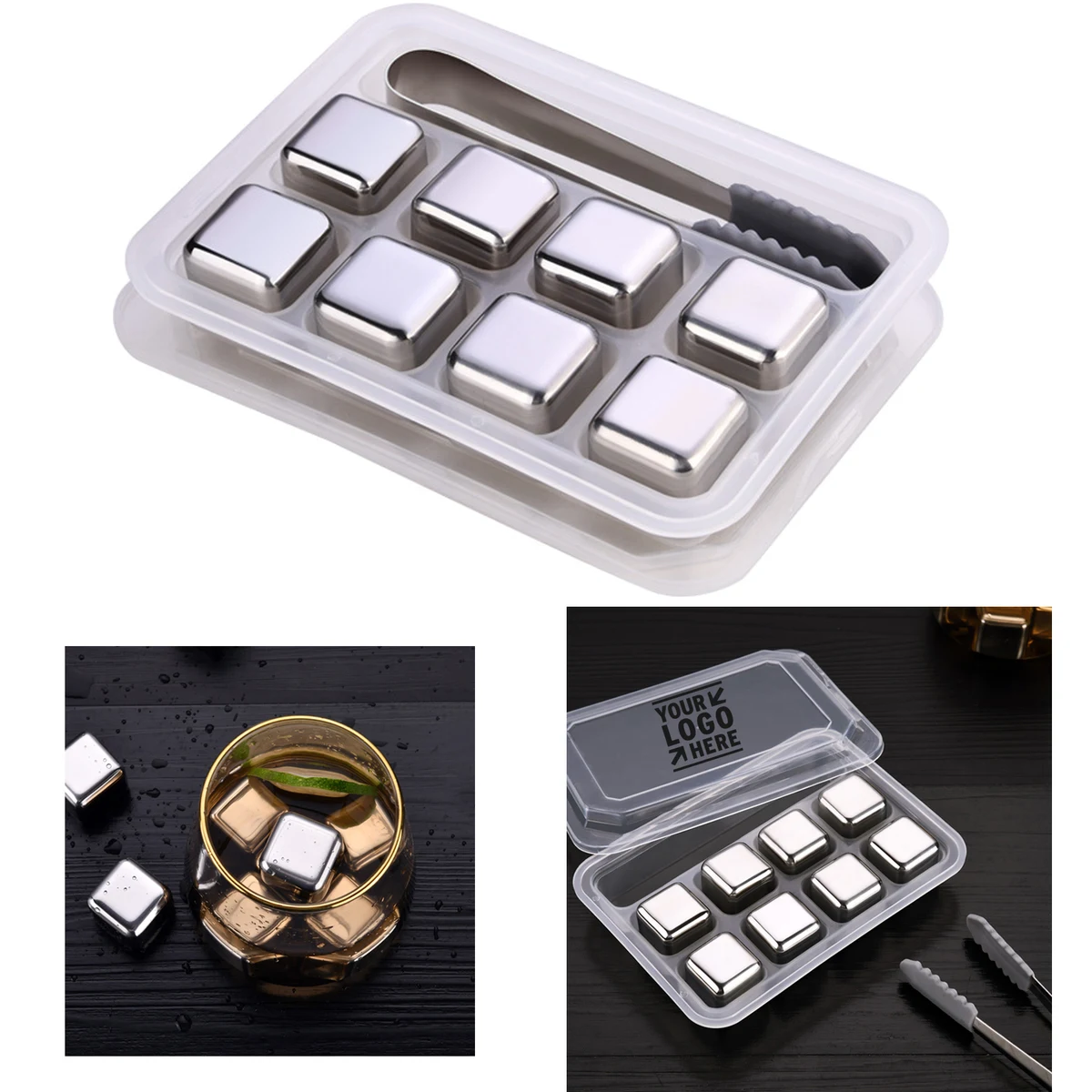 Stainless Steel Reusable Ice Cubes (Set of 8) 1