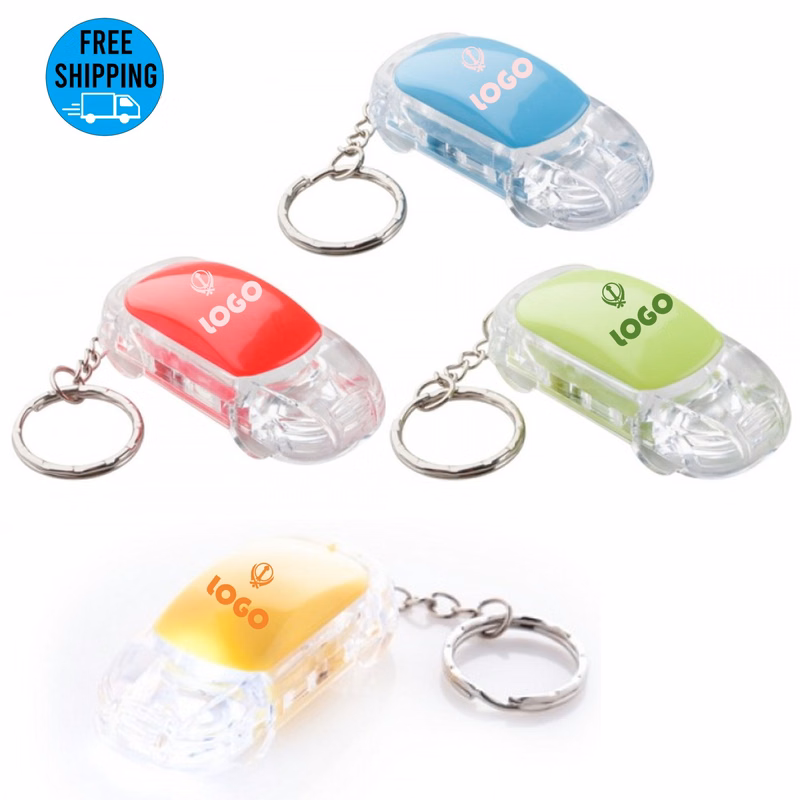 LED car shape flashlight keychain