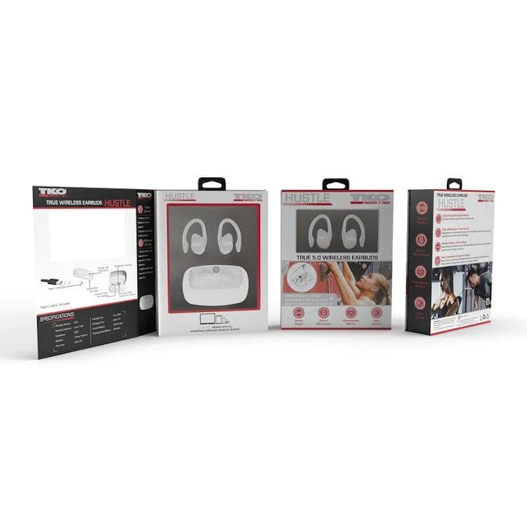 Wrap Around TWS Wireless Earbuds - White 1