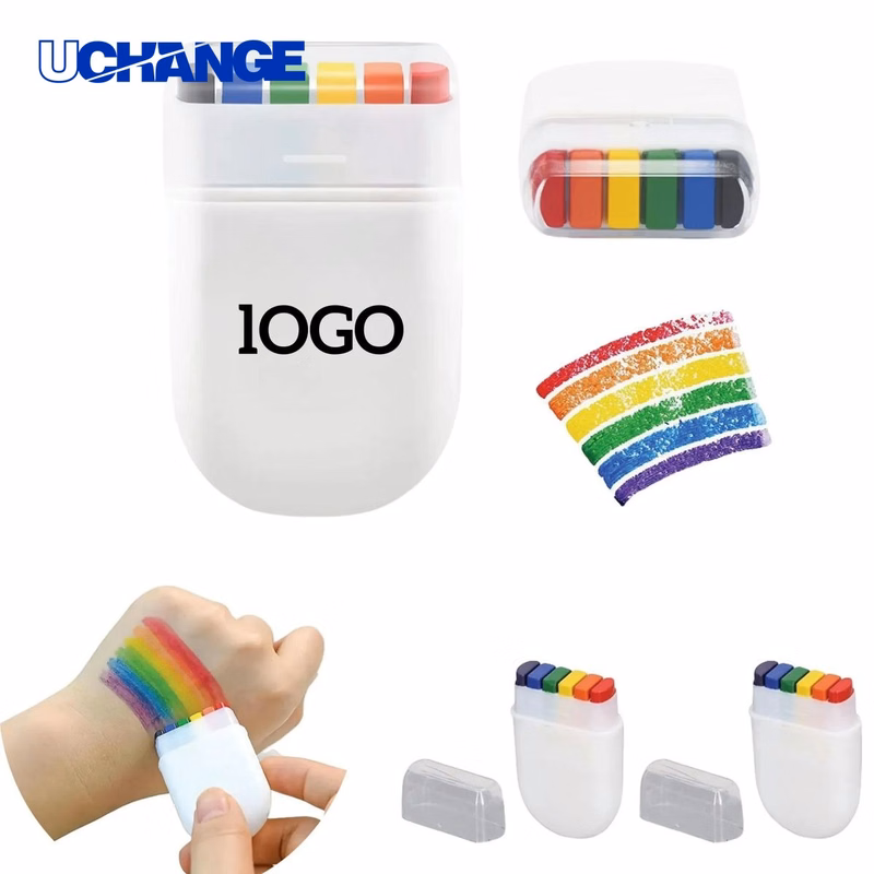 6 Color Rainbow World Cup Face Painting Stick