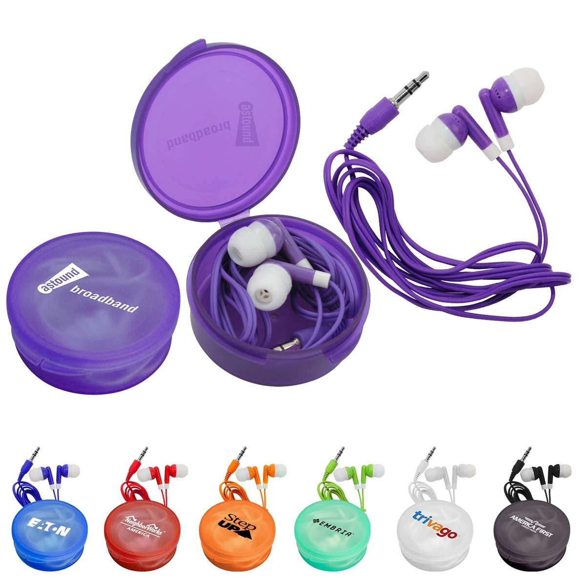 Matching Ear Buds & Round Case 1