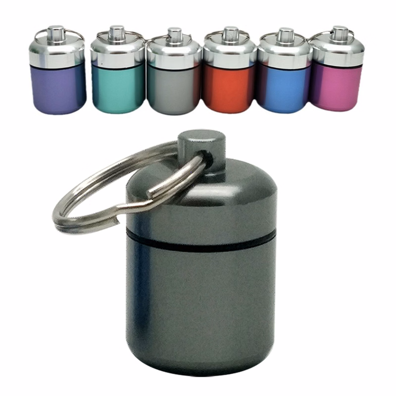Mini Aluminum Alloy Pill Earplug Storage With Key Ring