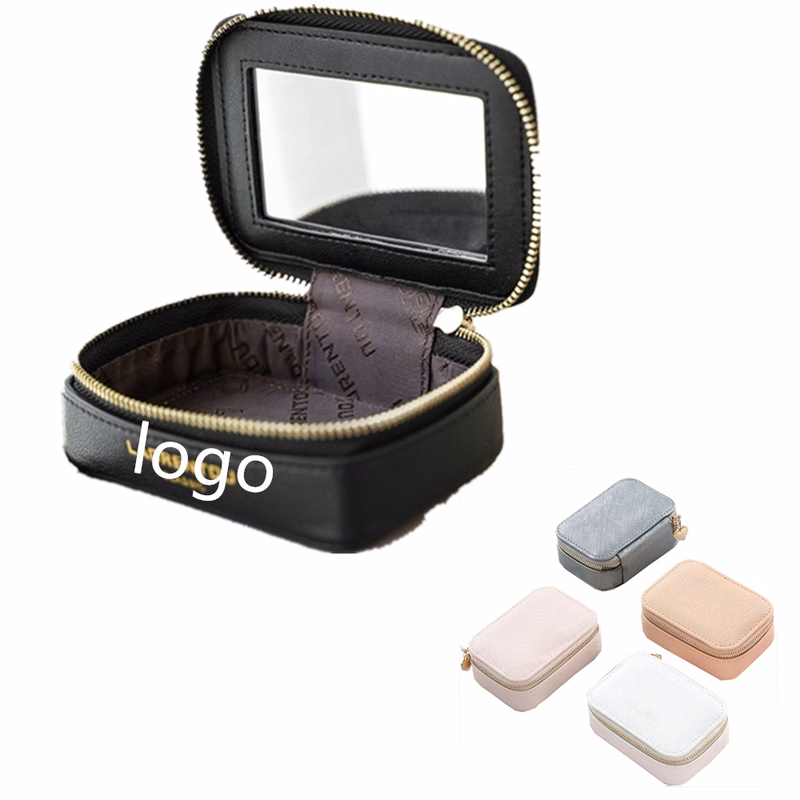 Zippered Leather Lipstick Pouch Organizer