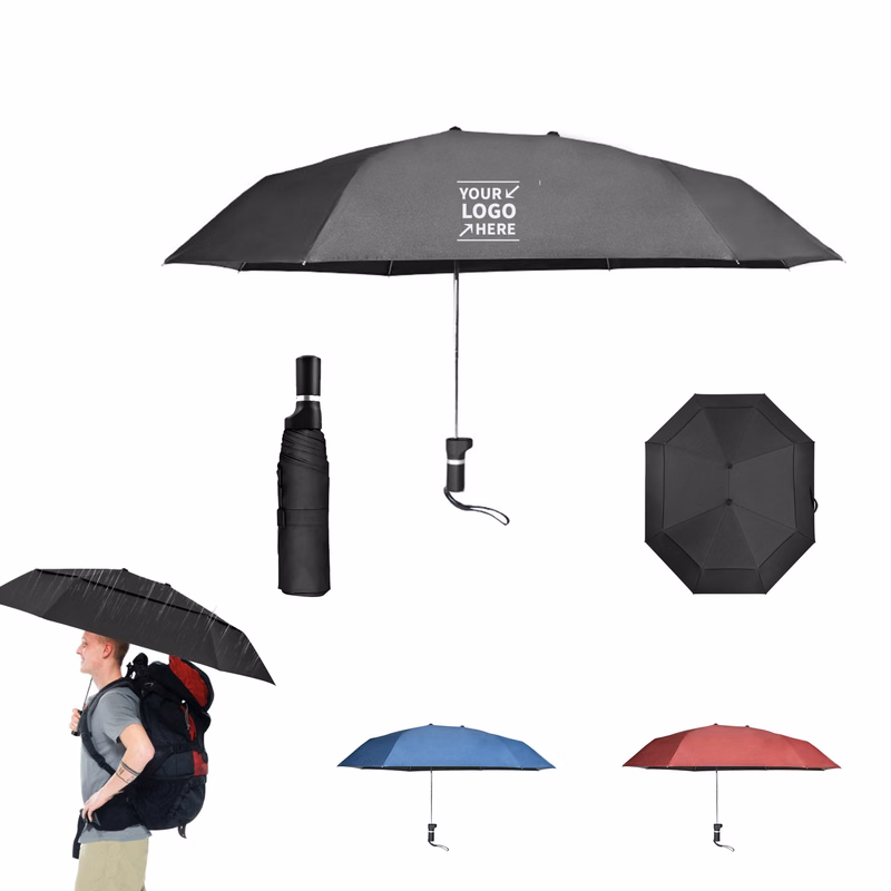 Large Backpacking 3 Folding Sunny Umbrella