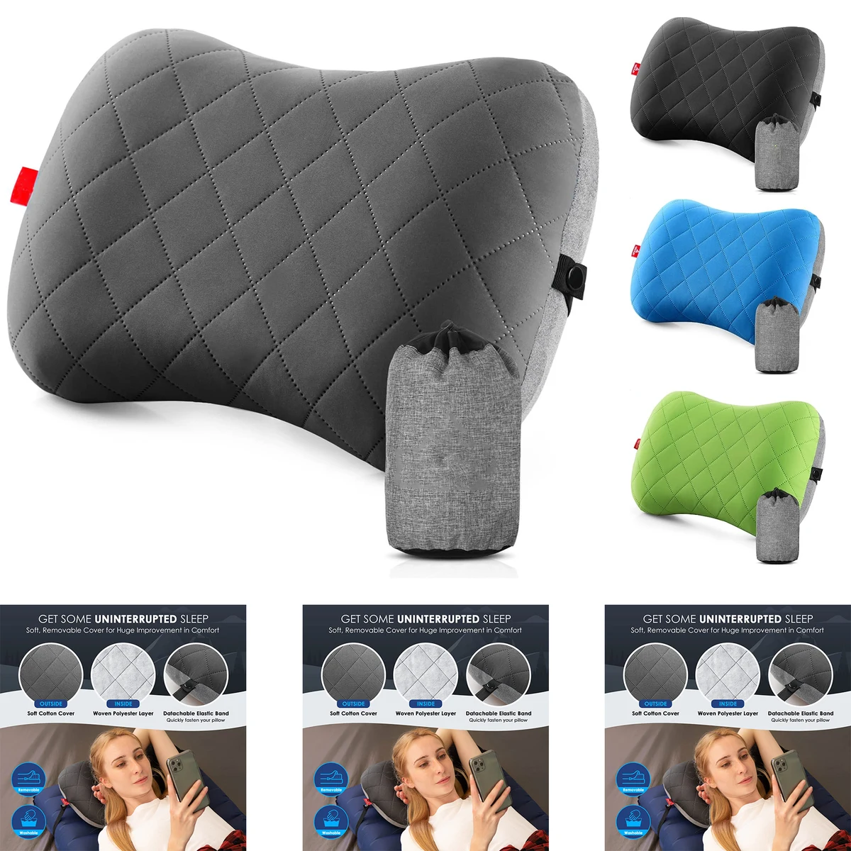 Camping Pillow with Removable Cover, custom sports ball with logo imprint 1