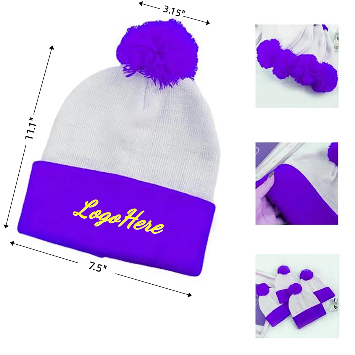 Knit Pom Beanie With Cuff MOQ100 1