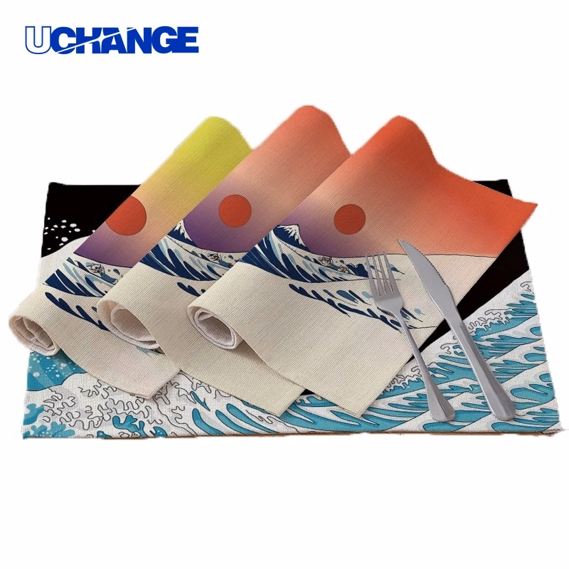 Full Color Geometry Linen Placemat for Dining Decoration