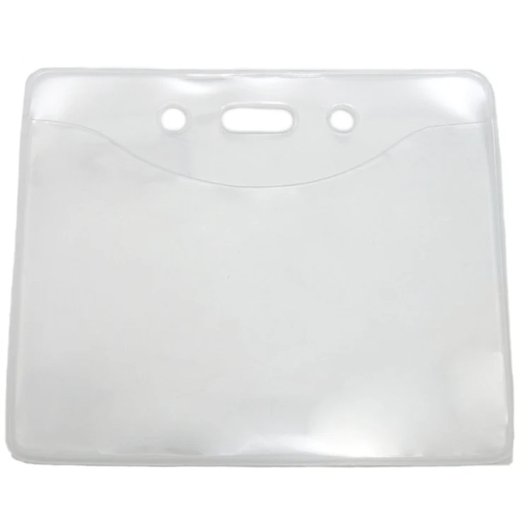 3.66" W x 3.03" H - Horizontal PureClear Vinyl Badge Holder (Blank) 1