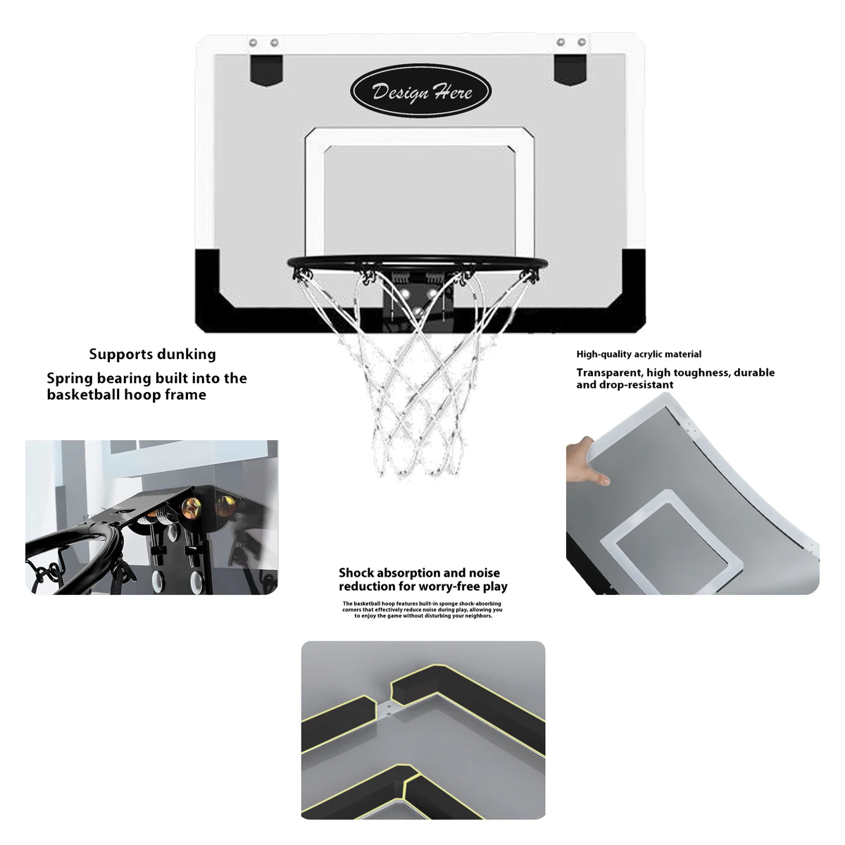 MOQ 10pcs Foldable Indoor Basketball Hoop 1