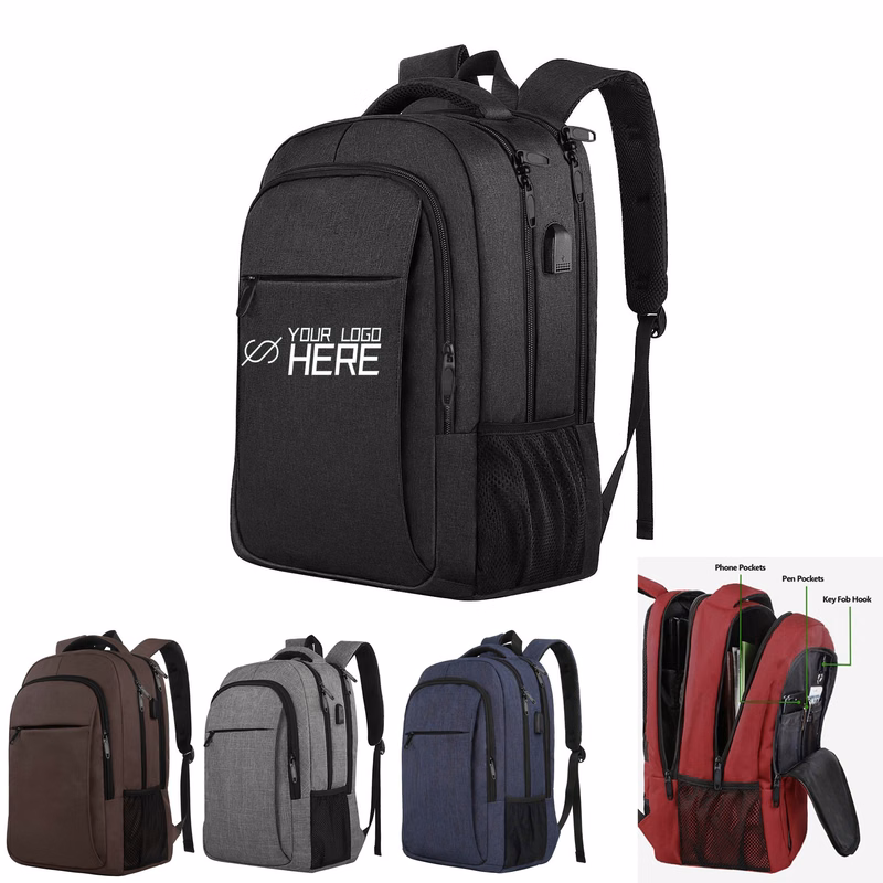 Business Sturdy Laptops Backpack with USB Charging Port