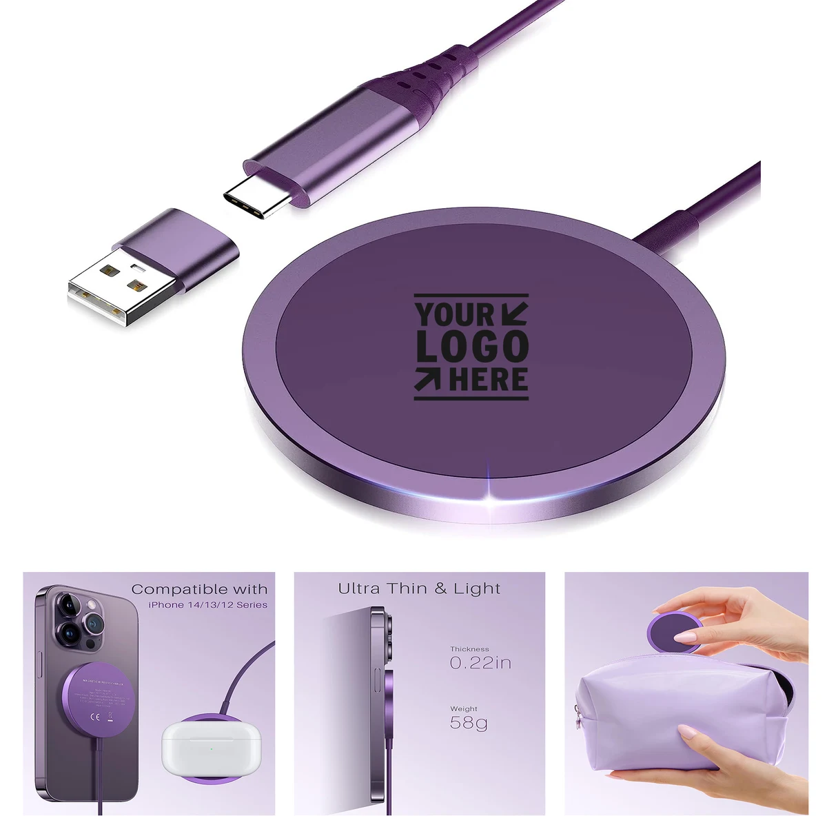 Phone 13 14 Max Series USB C Mag Safe Magnetic Wireless Charger Pad 1