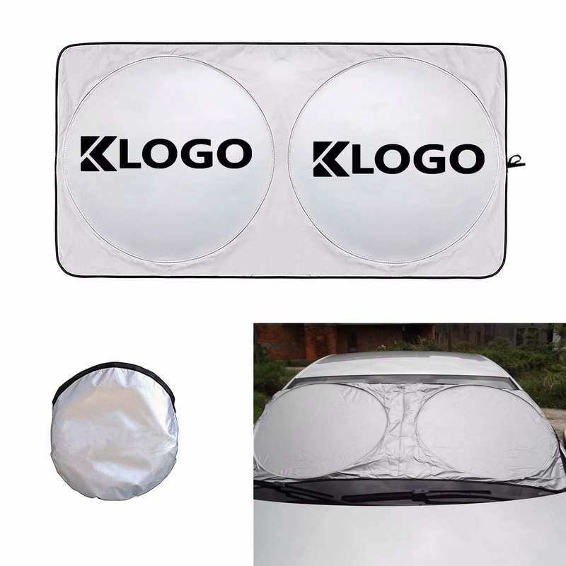 240T Polyester Car Windshield Sun Shade w/Storage Pouch