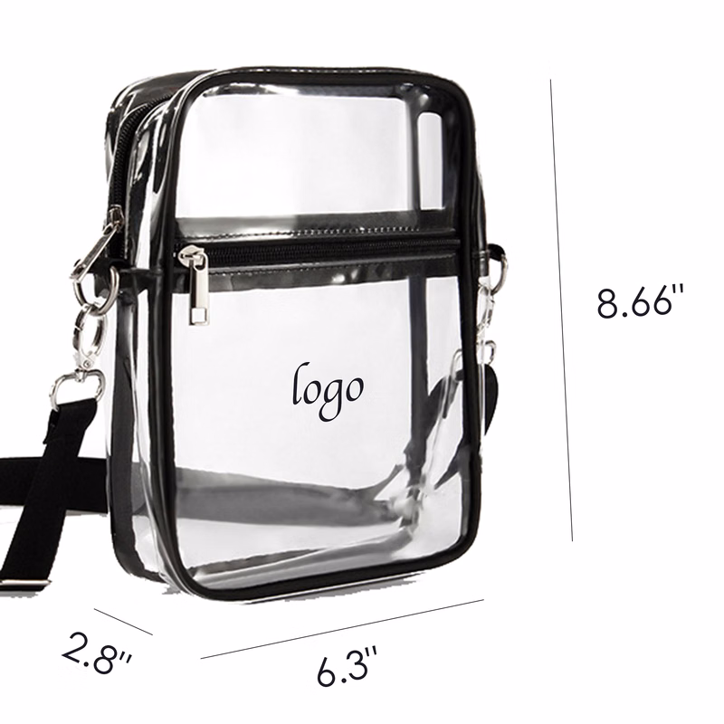MOQ100 PVC Transparent Crossbody Bag