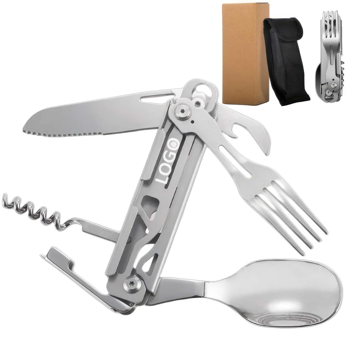 Camping Utensil Set 5-in-1 Multi Functional Folding Flatware 1