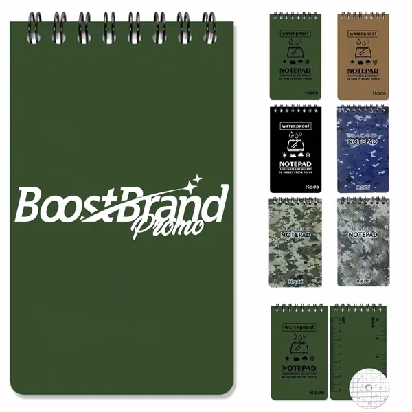 Custom Waterproof Stone Paper Pocket Notepad — Tactical Outdoor Writing Gear