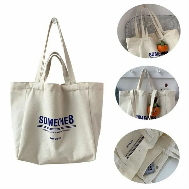 Canvas Grocery Bags XL with Long Shoulder Strap and Short Ha 1