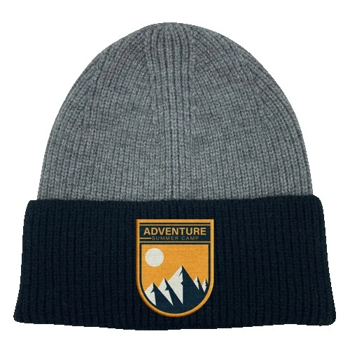 Ribbed Two-Tone Cuffed Stretch Beanie with Custom Logo 1