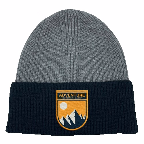 Ribbed Two-Tone Cuffed Stretch Beanie with Custom Logo