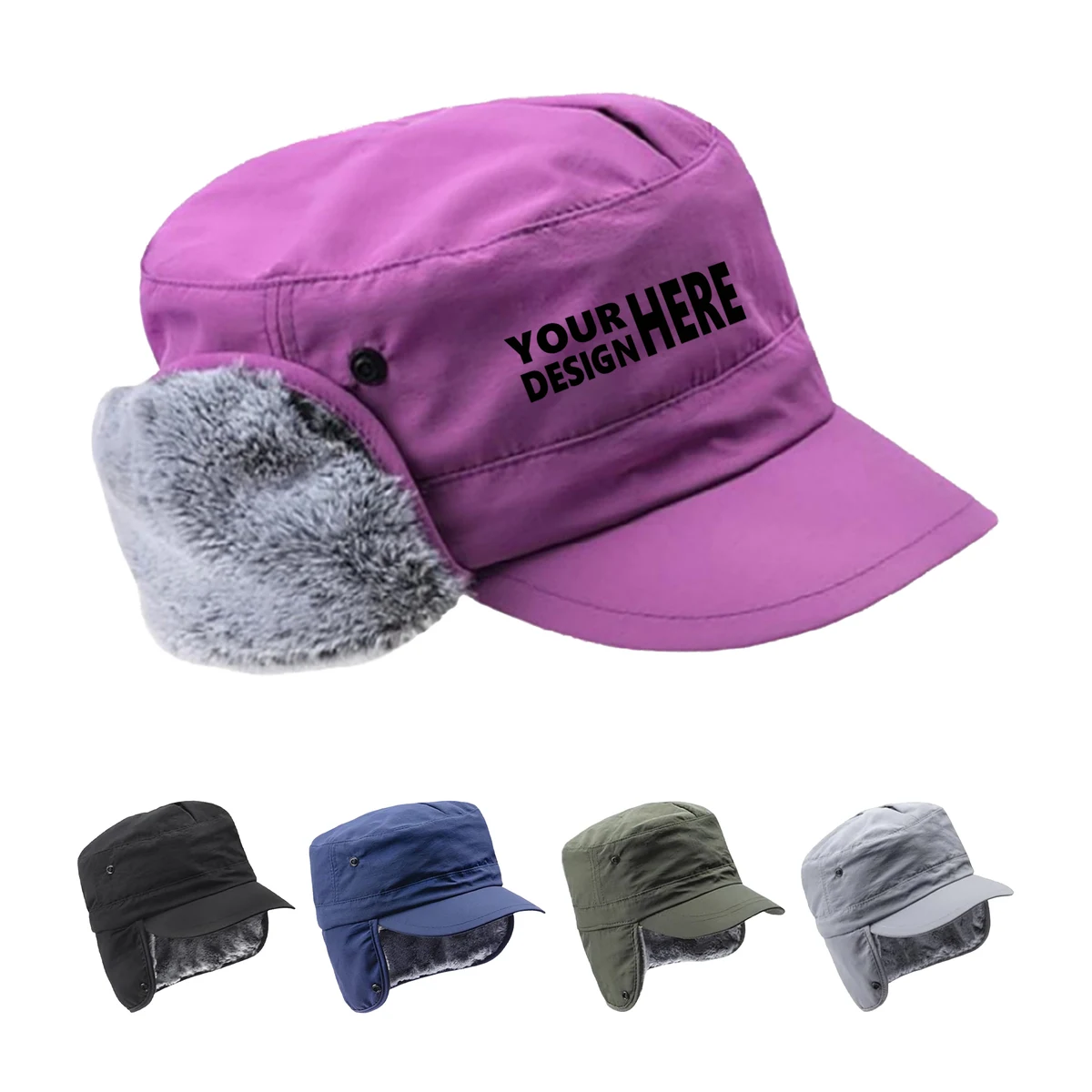 Ear Protection Fleece-Lined Windproof Warm Hat 1