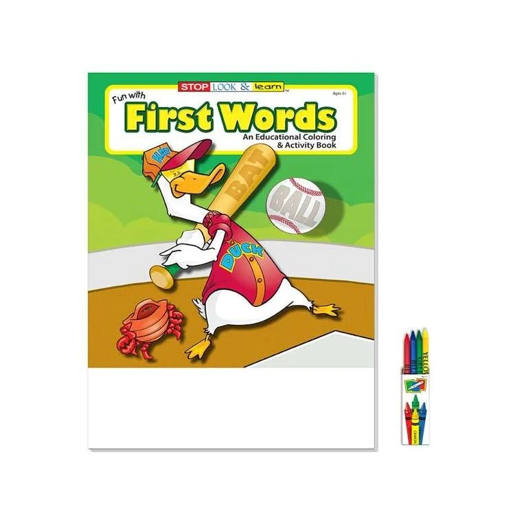 Fun with First Words Coloring & Activity Book with Crayons 1