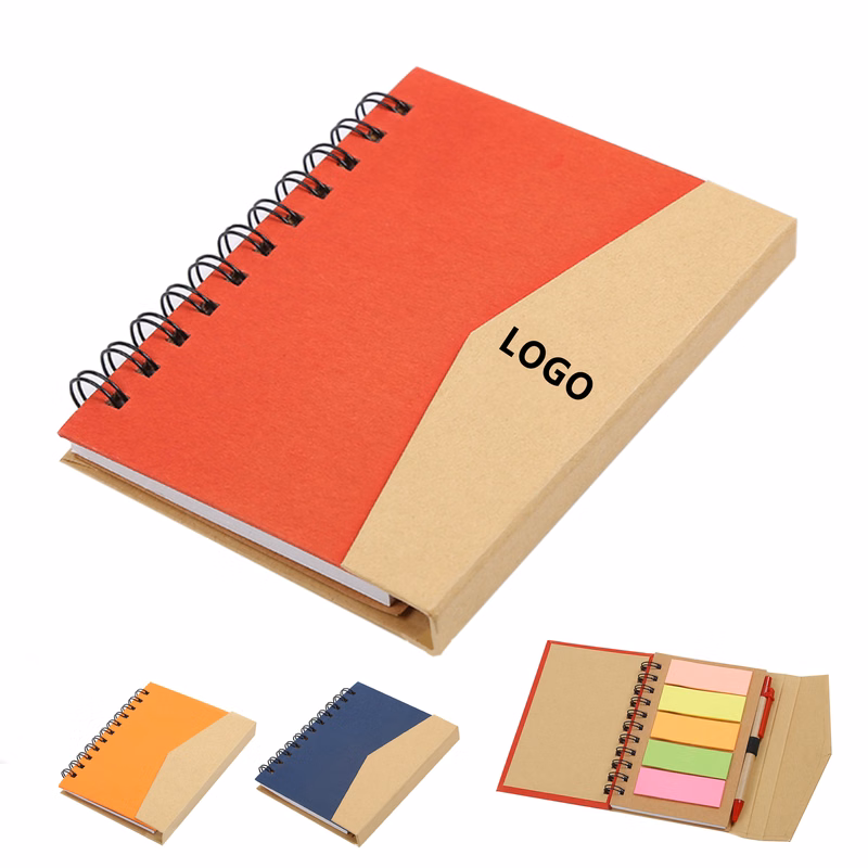 Spiral Notebook with Pen In Holder and Tabs