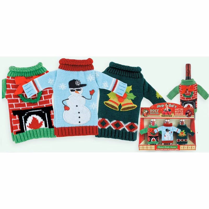 Christmas Wine Bottle Holders - 4 Styles Counter Display