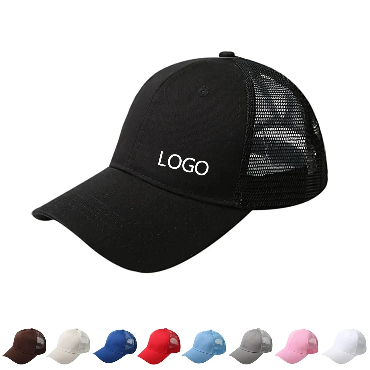 Cotton Ponytail Mesh Baseball Cap 1