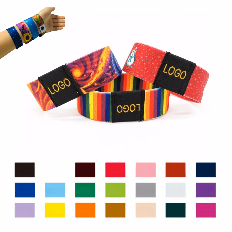 RFID Polyester Elastic Wristband With Woven Label
