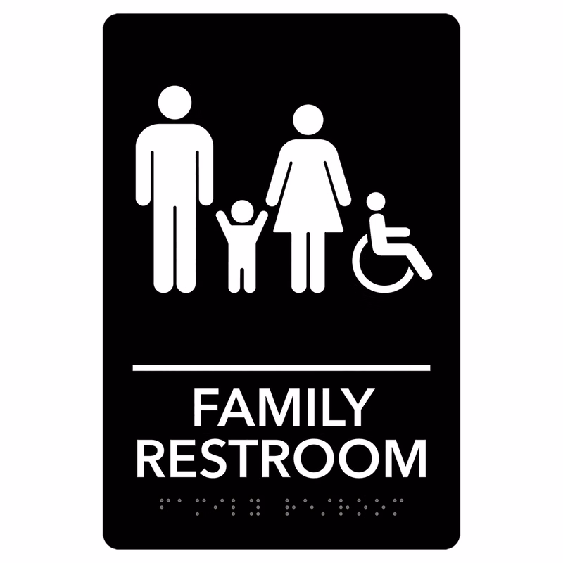 Family Accessible Restroom Pre-Designed ADA Sign