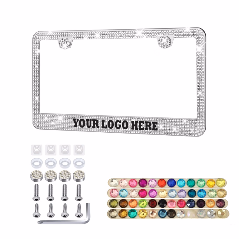 Rhinestone Bling Car License Plate Frame