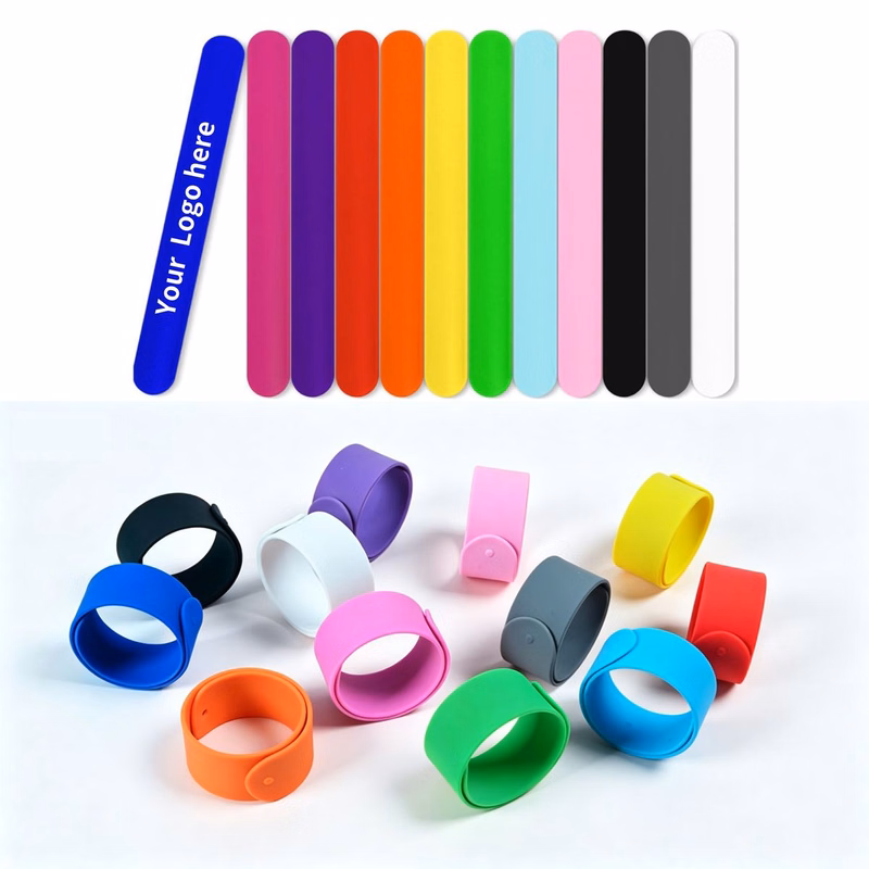 Reusable Silicone Slap Bracelet with Custom Logo