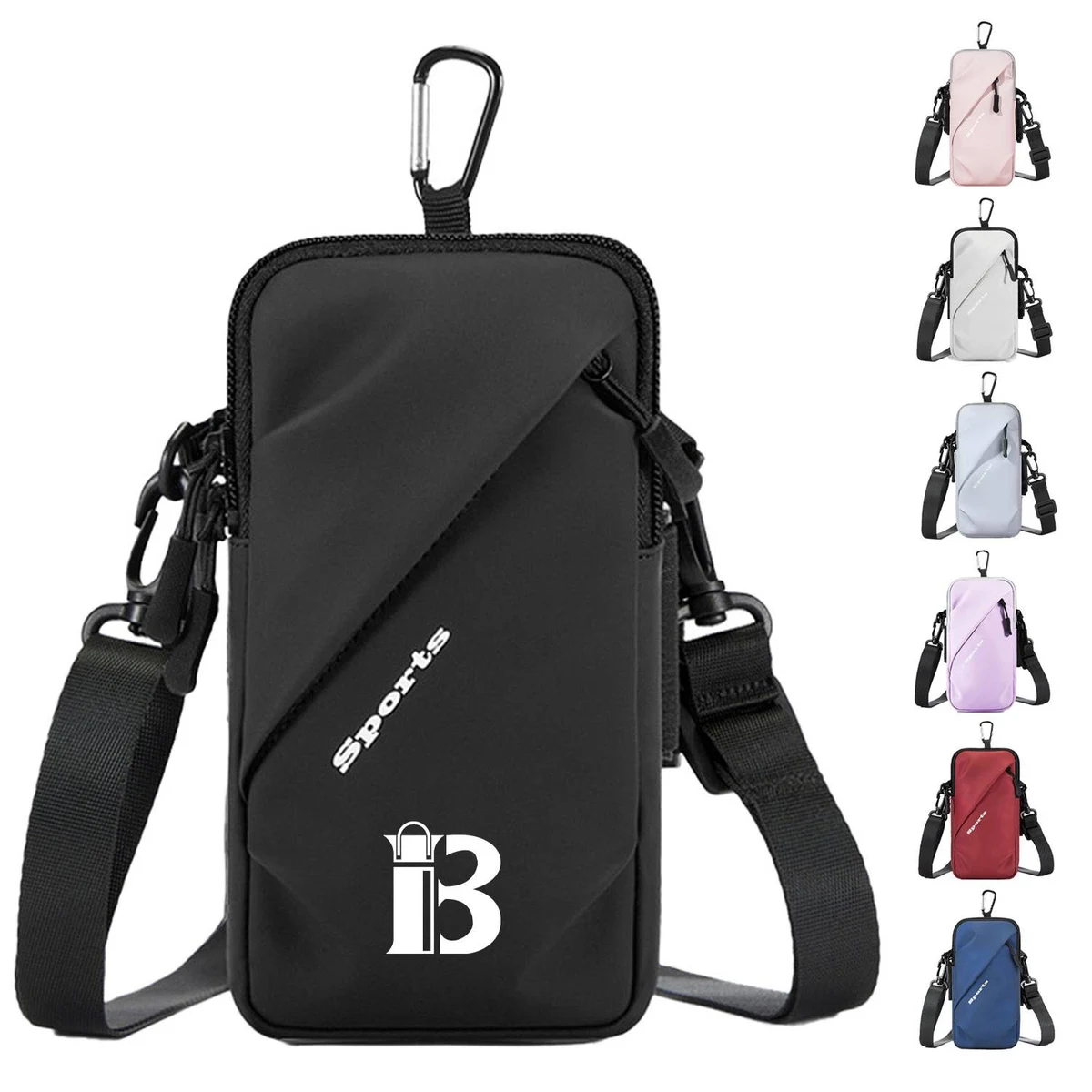 Phone Running Arm Pouch Crossbody Bag w/ Carabiner 1