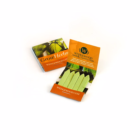 Small Herb Seed Paper Matchbook, Double-Sided
