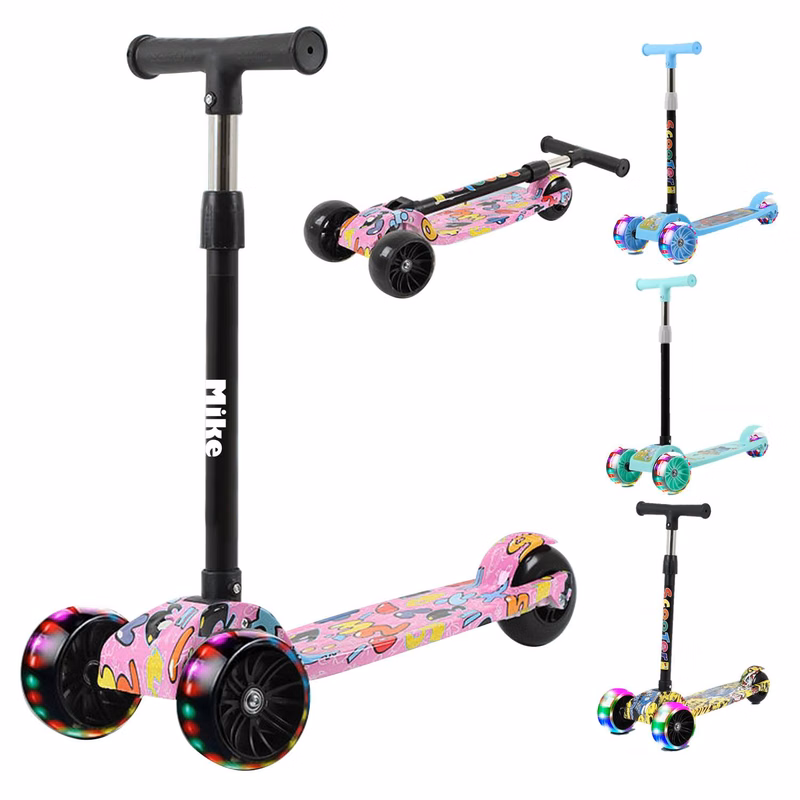 Children's three wheeled foldable scooter