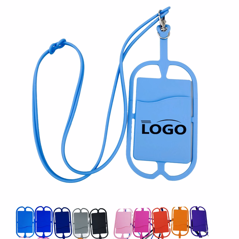 Silicone Card Holder Sleeves with Lanyard
