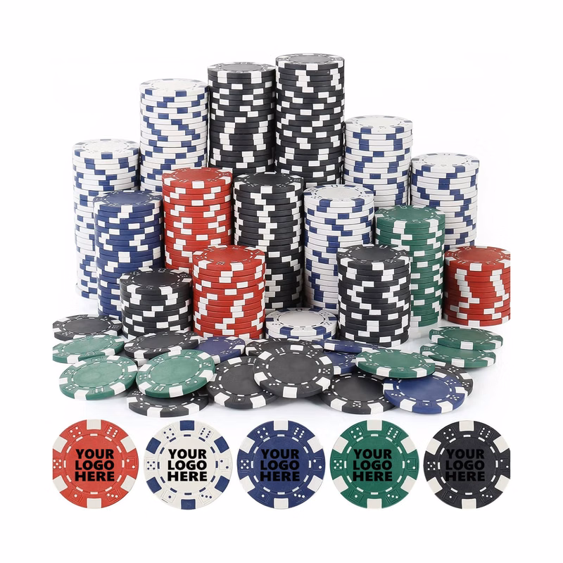 Moq100 0.03Lbs Texas Hold'em Casino Chips - Custom Logo