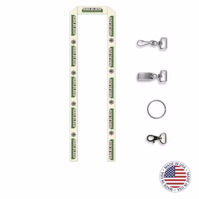 USA Made Full Color Digitally Sublimated Lanyard - 3/8" w/ Clip Choice