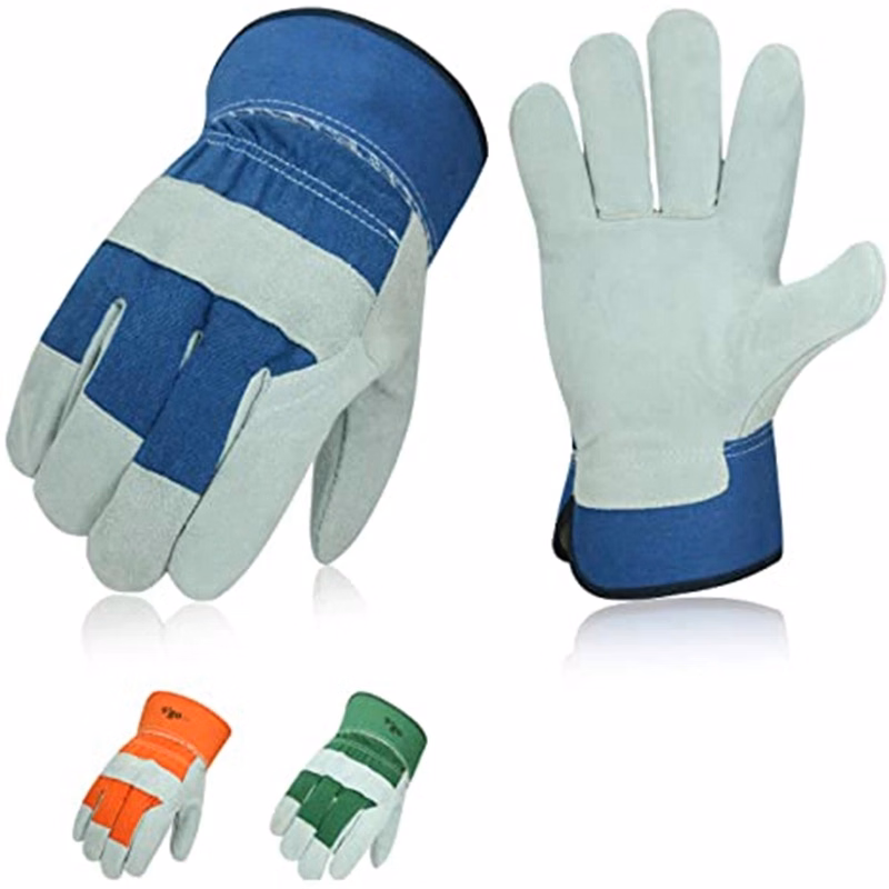 Double leather men's work gloves