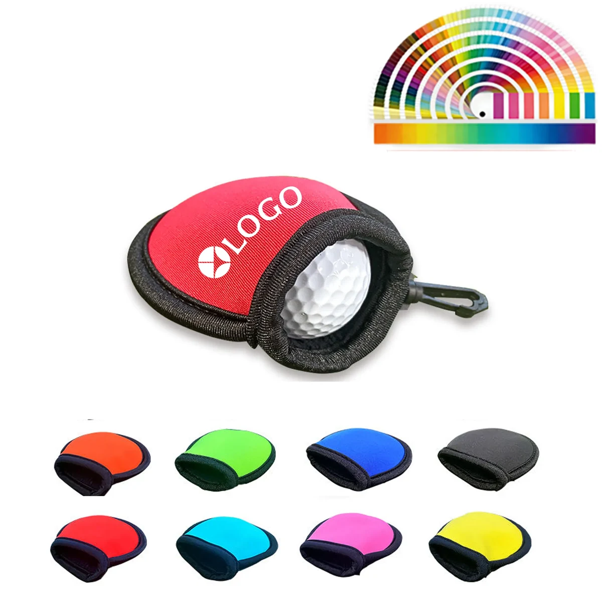 Neoprene Pocket Golf Ball Washer Cleaner Pouch with Hook 1