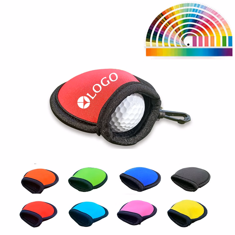 Neoprene Pocket Golf Ball Washer Cleaner Pouch with Hook