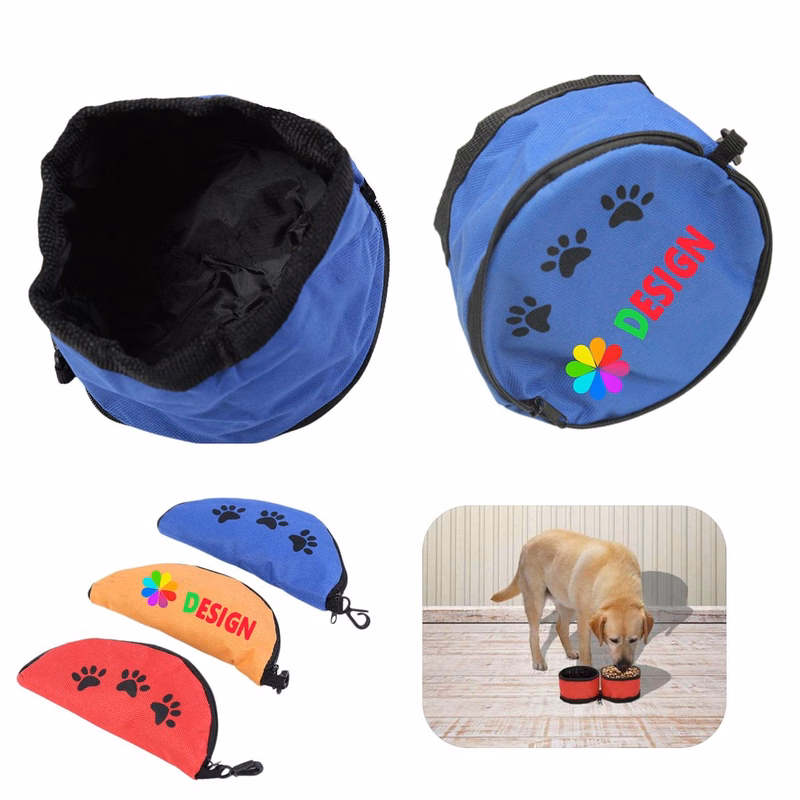 Collapsible Dog Travel Cloth Bowl With Clip