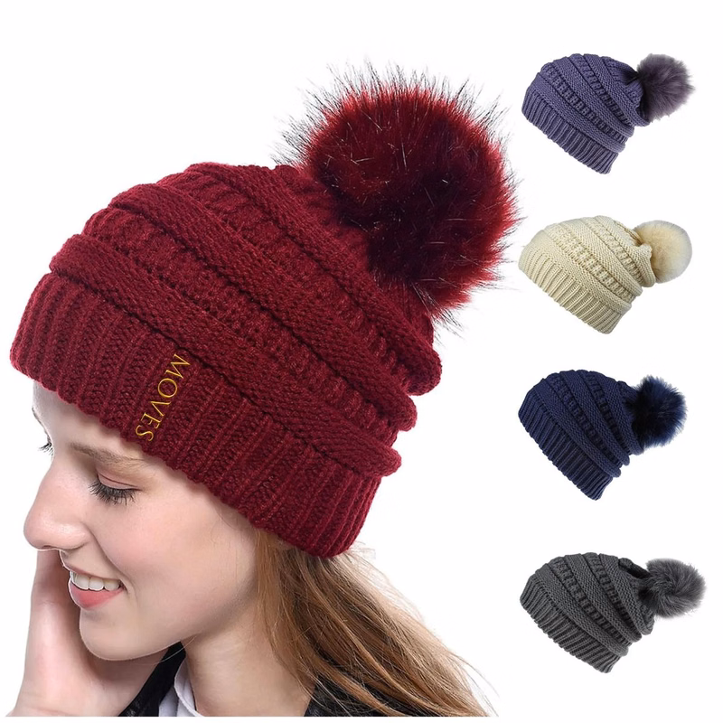 Custom Thick Knitted Multiple Color Blend Beanie Winter Hat