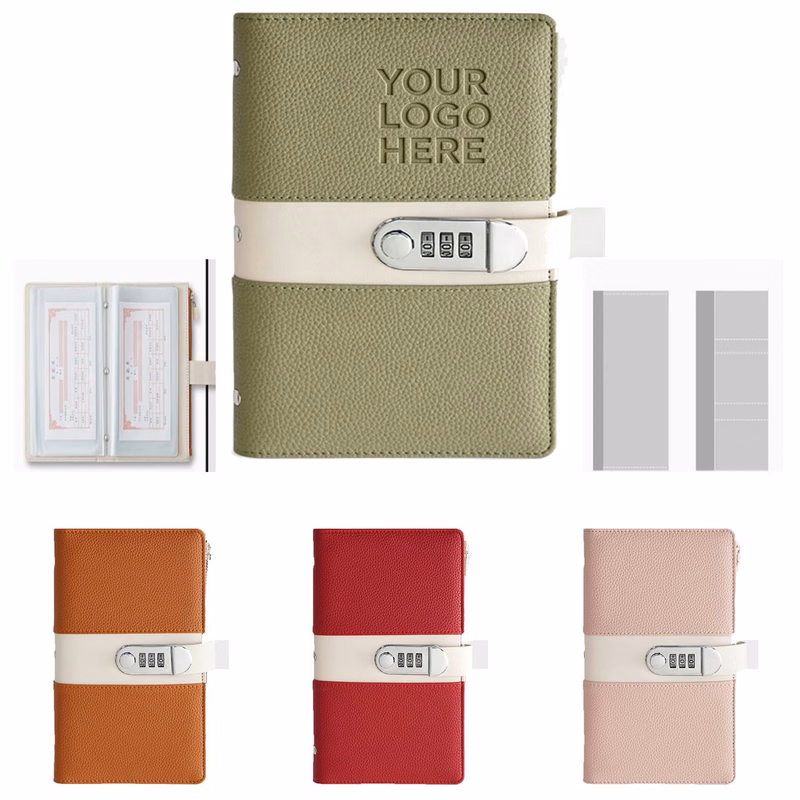 PU Password Lock Deposit Storage Book